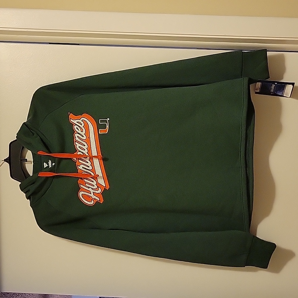 NWT: Fanatics Women's UM Hurricanes Script Raglan Pullover Hoodie